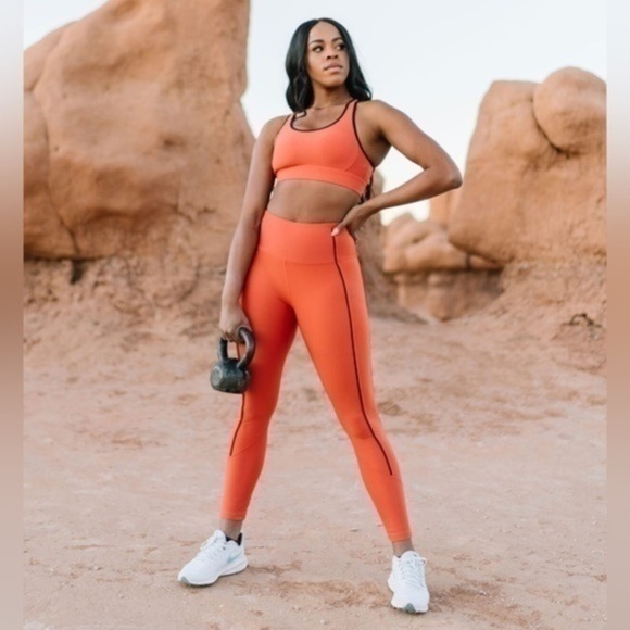 Zyia Active Burnt Orange Compression Leggings Women's Plus Size 2XL Casual Wear - Picture 3 of 9